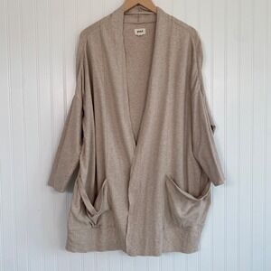 Pact Womens Airplane Cardigan Size XL XXL Beige Sustainable Lagenlook Neutral